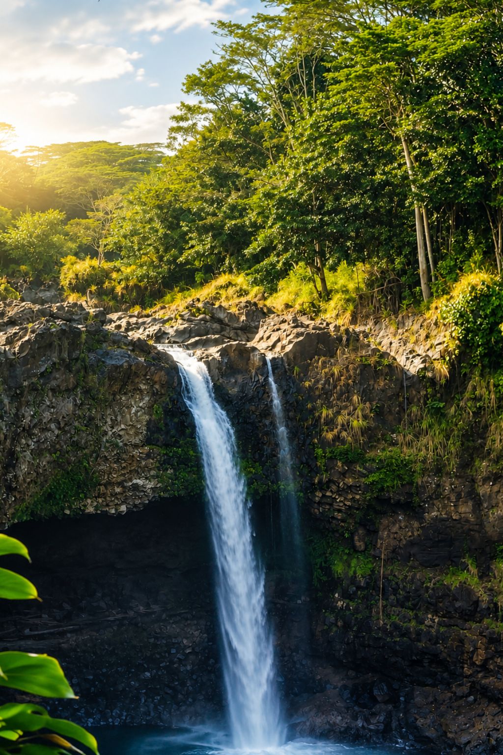 a waterfall featured on the Exclusive hawaii rehab property